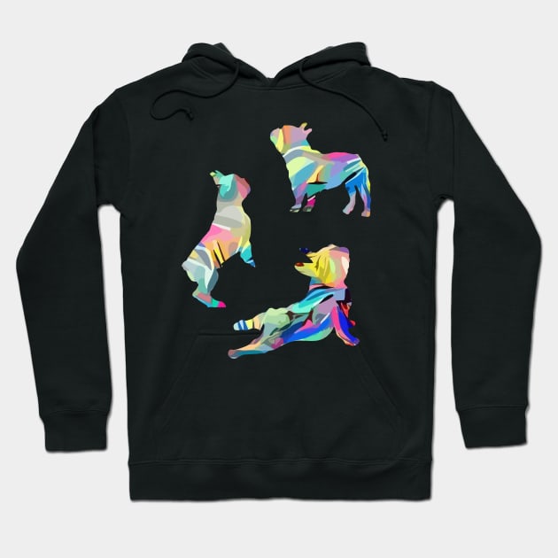 French bulldog silhouette, colorful style Hoodie by Collagedream